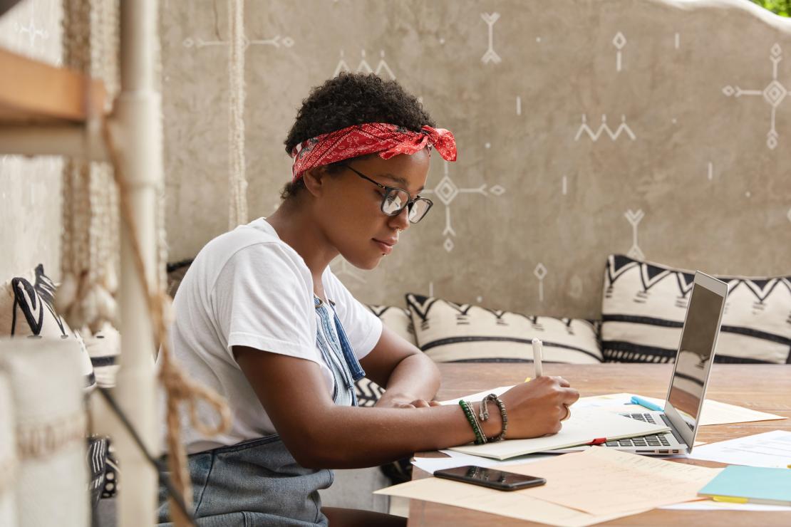 Student studying